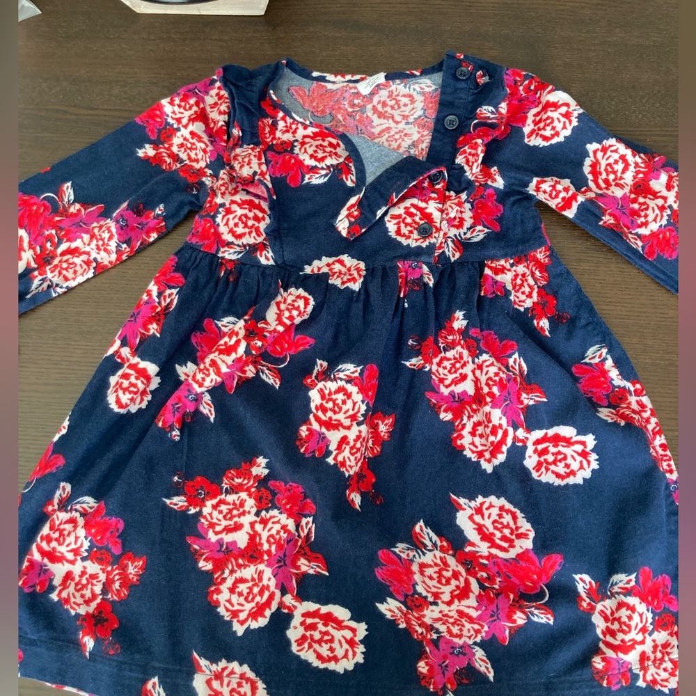 Baby Gap Size 4T Navy Floral Dress